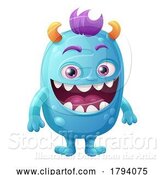 Vector Illustration of Monster Alien Cute Funny Character Mascot by AtStockIllustration