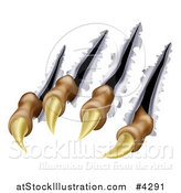 Vector Illustration of Monster Claws Ripping Through Metal by AtStockIllustration