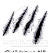 Vector Illustration of Monster Gouges and Slashes Through Metal by AtStockIllustration