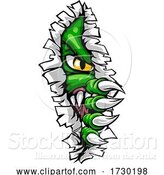 Vector Illustration of Monster with Talon Claw Tearing a Rip Through Wall by AtStockIllustration