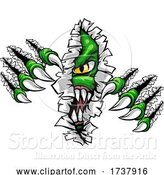 Vector Illustration of Monster with Talon Claw Tearing a Rip Through Wall by AtStockIllustration