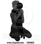 Vector Illustration of Mother and Child Family Silhouette by AtStockIllustration