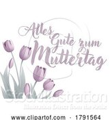 Vector Illustration of Mothers Day German Alles Gute Zum Muttertag Design by AtStockIllustration