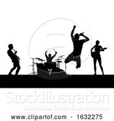 Vector Illustration of Music Band Concert Silhouettes by AtStockIllustration