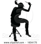 Vector Illustration of Musician Drummer Silhouette by AtStockIllustration