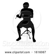 Vector Illustration of Musician Drummer Silhouette, on a White Background by AtStockIllustration