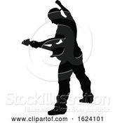 Vector Illustration of Musician Guitarist Silhouette by AtStockIllustration