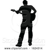 Vector Illustration of Musician Guitarist Silhouette by AtStockIllustration