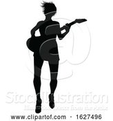 Vector Illustration of Musician Guitarist Silhouette by AtStockIllustration