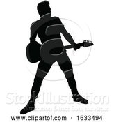 Vector Illustration of Musician Guitarist Silhouette by AtStockIllustration