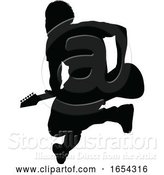 Vector Illustration of Musician Guitarist Silhouette by AtStockIllustration