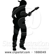 Vector Illustration of Musician Guitarist Silhouette by AtStockIllustration