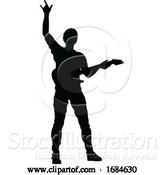 Vector Illustration of Musician Guitarist Silhouette by AtStockIllustration