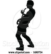 Vector Illustration of Musician Guitarist Silhouette by AtStockIllustration