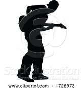 Vector Illustration of Musician Guitarist Silhouette by AtStockIllustration