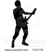 Vector Illustration of Musician Guitarist Silhouette by AtStockIllustration