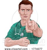 Vector Illustration of Nurse Doctor Pointing Your Country Needs You by AtStockIllustration