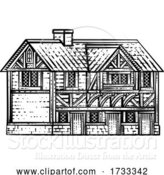 Vector Illustration of Old Medieval House Inn Building Vintage Woodcut by AtStockIllustration