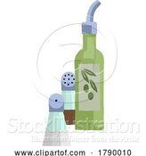 Vector Illustration of Olive Oil Salt and Pepper Shakers Illustration by AtStockIllustration