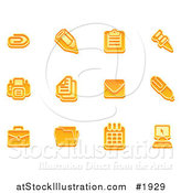 Vector Illustration of Orange Business Icons by AtStockIllustration