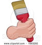 Vector Illustration of Painter Decorator Hand Fist Holding Paintbrush by AtStockIllustration