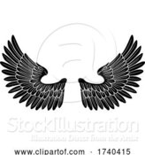 Vector Illustration of Pair of Angel or Eagle Bird Wings by AtStockIllustration