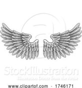Vector Illustration of Pair of Wings Vintage Engraved Style by AtStockIllustration