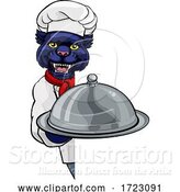 Vector Illustration of Panther Chef Mascot Sign Character by AtStockIllustration