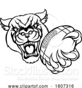 Vector Illustration of Panther Cougar Jaguar Cat American Football Mascot by AtStockIllustration