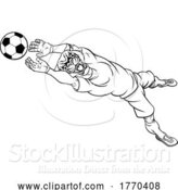 Vector Illustration of Panther Soccer Football Player Sports Mascot by AtStockIllustration