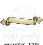 Vector Illustration of Paper Scroll Vintage Woodcut Banner Ribbon Drawing by AtStockIllustration