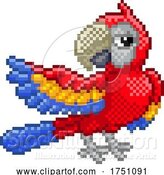 Vector Illustration of Parrot Bird Pixel Art Video Game Animal by AtStockIllustration