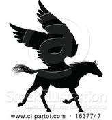 Vector Illustration of Pegasus Silhouette Mythological Winged Horse by AtStockIllustration