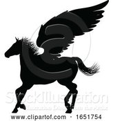 Vector Illustration of Pegasus Silhouette Mythological Winged Horse by AtStockIllustration