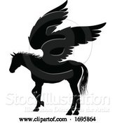 Vector Illustration of Pegasus Silhouette Mythological Winged Horse by AtStockIllustration