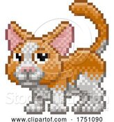Vector Illustration of Pet Cat Pixel Art Animal Video Game by AtStockIllustration
