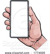 Vector Illustration of Phone Hand Comic Book Pop Art Illustration by AtStockIllustration