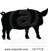 Vector Illustration of Pig Silhouette Farm Animal by AtStockIllustration