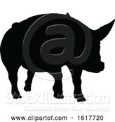 Vector Illustration of Pig Silhouette Farm Animal by AtStockIllustration