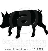 Vector Illustration of Pig Silhouette Farm Animal by AtStockIllustration