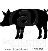 Vector Illustration of Pig Silhouette Farm Animal by AtStockIllustration