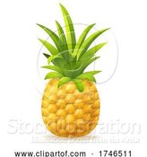 Vector Illustration of Pineapple Fruit Emoji Icon by AtStockIllustration