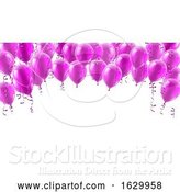 Vector Illustration of Pink Party Balloons Background by AtStockIllustration