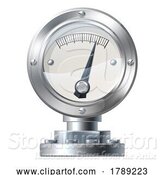 Vector Illustration of Pipe Pressure Gauge Pipeline Measurement Icon by AtStockIllustration