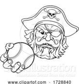 Vector Illustration of Pirate Baseball Ball Sports Mascot by AtStockIllustration