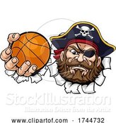 Vector Illustration of Pirate Basketball Ball Sports Mascot by AtStockIllustration