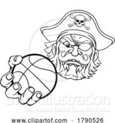 Vector Illustration of Pirate Basketball Ball Sports Mascot by AtStockIllustration