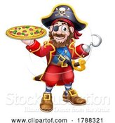 Vector Illustration of Pirate Captain Pizza Chef Mascot by AtStockIllustration