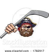 Vector Illustration of Pirate Ice Hockey Sports Mascot by AtStockIllustration