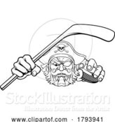 Vector Illustration of Pirate Ice Hockey Sports Mascot by AtStockIllustration